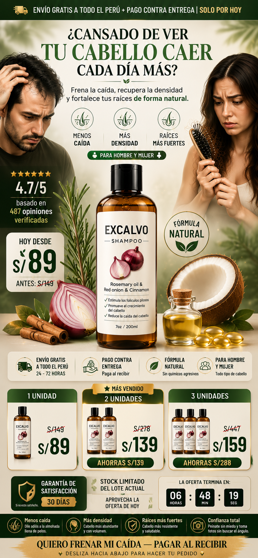SHAMPOO ANTICAIDA - EXCALVO